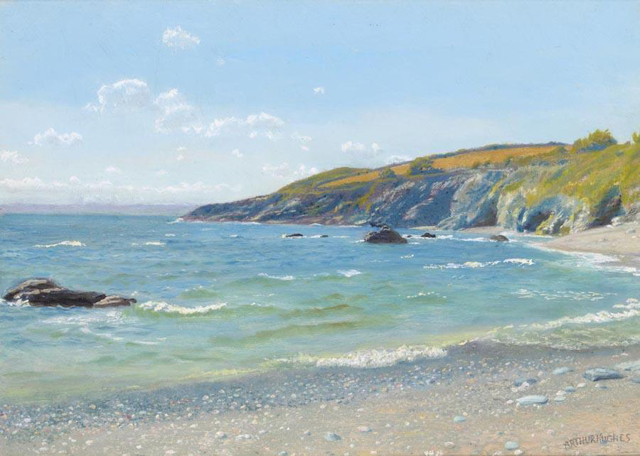 Arthur Hughes. Coastal Landscape, Perran Point, Cornwall