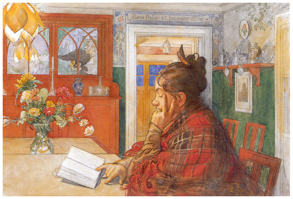 Carl Larsson. Karin reading