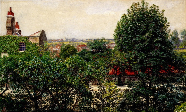 Ford Madox Brown. Hampstead. The view from the window of the artist