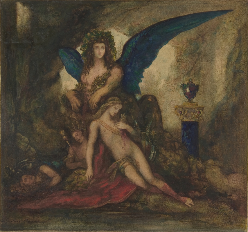 Gustave Moreau. Sphinx in the grotto