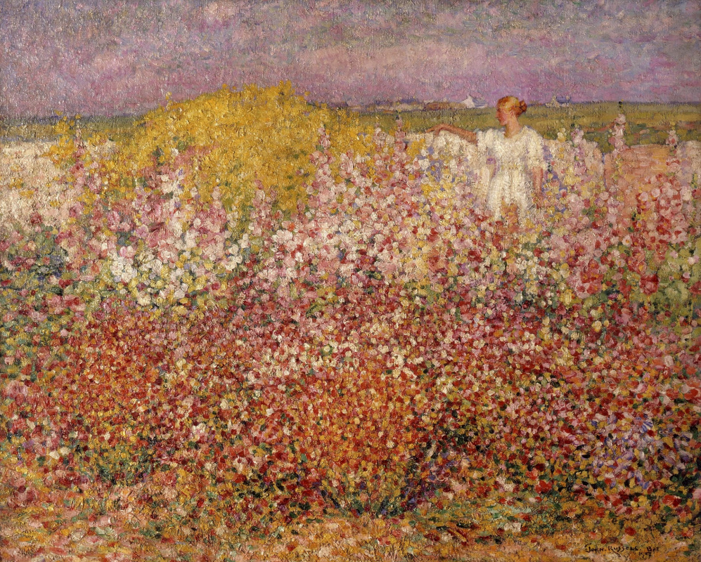 John Peter Russell. Mrs Russell among the flowers in the garden of Goulphar, Belle-Île