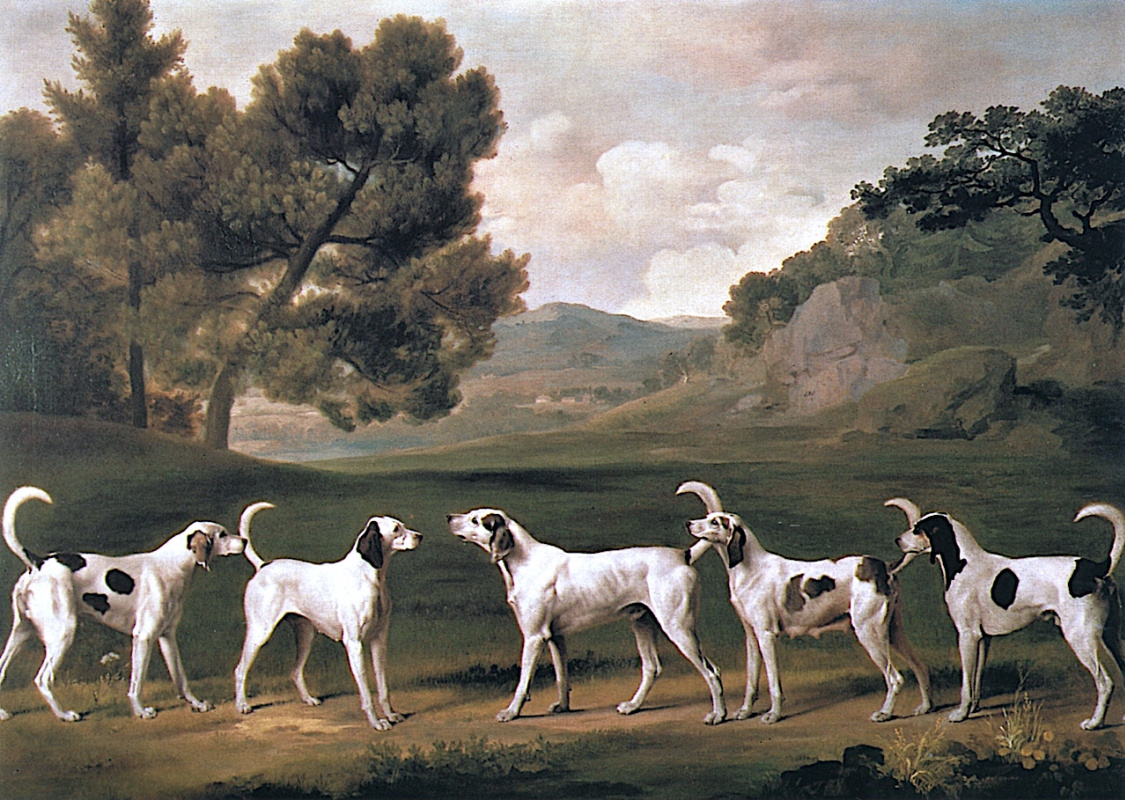 George Stubbs. Hounds in a landscape