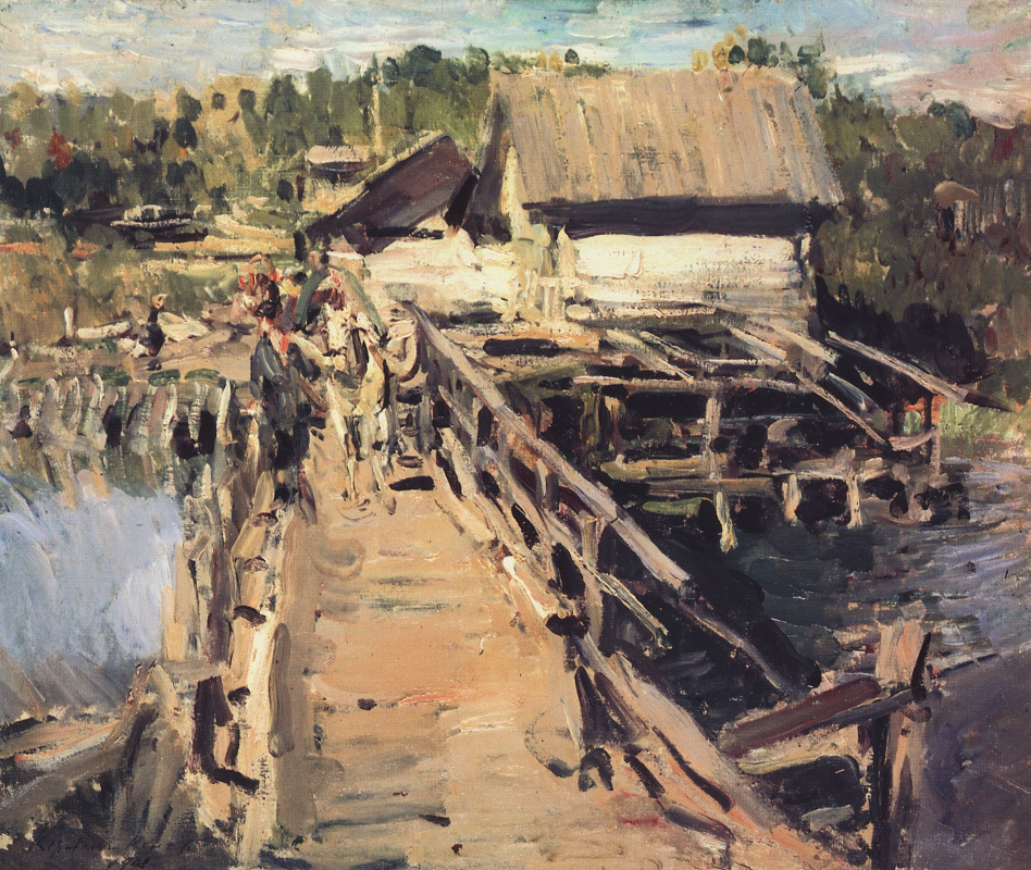 Konstantin Korovin. The bridge at the mill