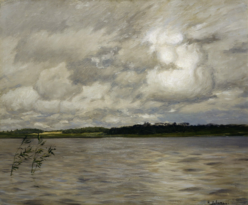 Isaac Levitan. The lake. Gray day