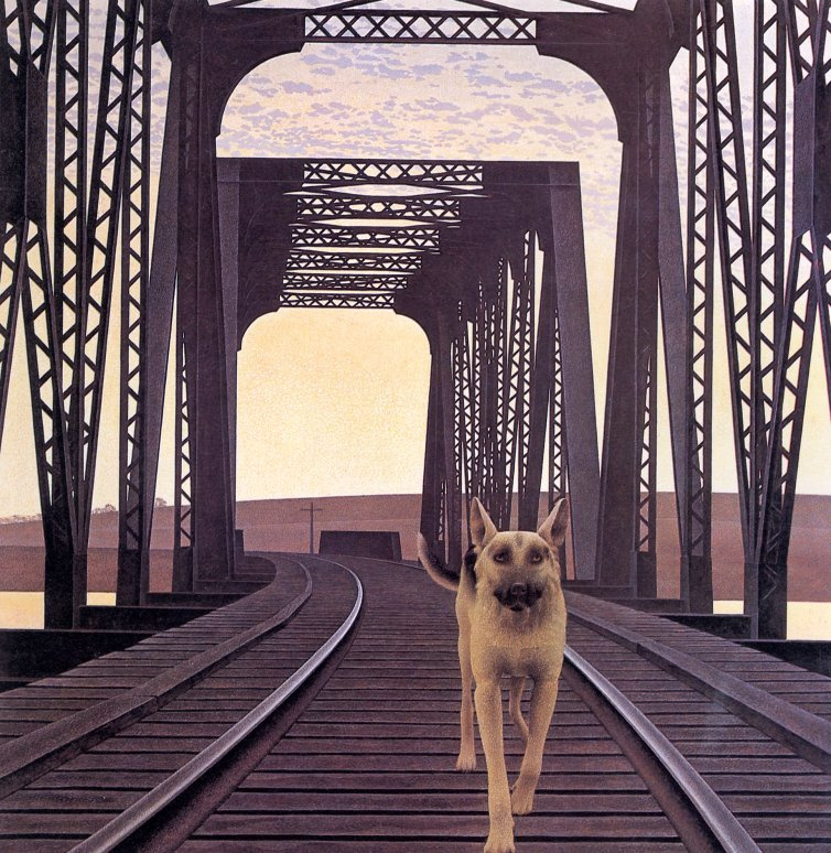 Alex Colville. The dog and the bridge