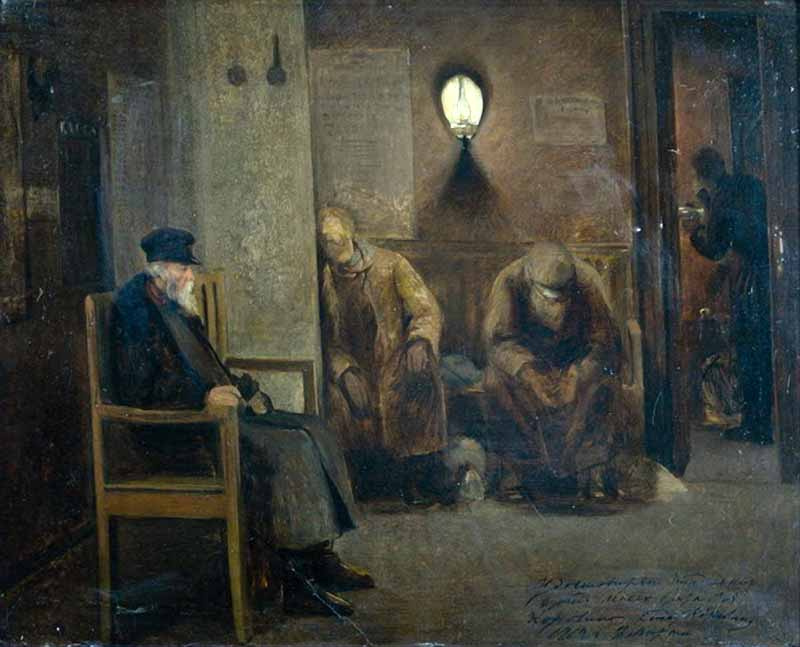 Sergey Alekseevich Korovin. En un lugar publico