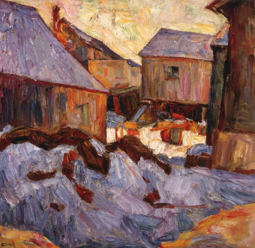 Abram Anshelevich Manevich. Shtetl in winter