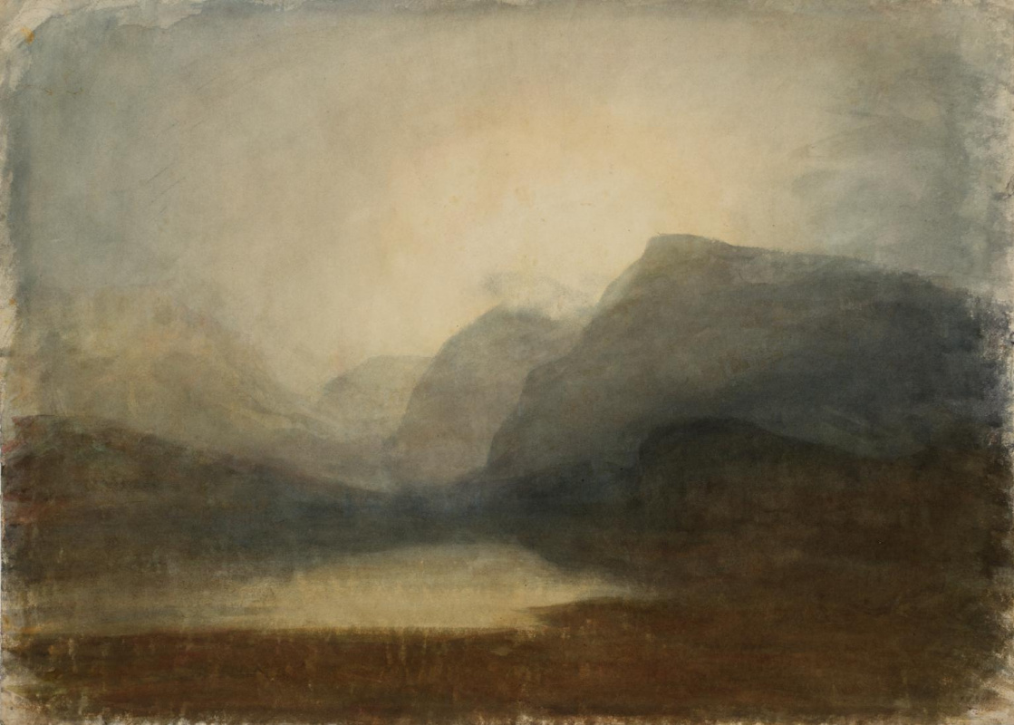 Joseph Mallord William Turner. View across lake Llanberis towards Snowdon