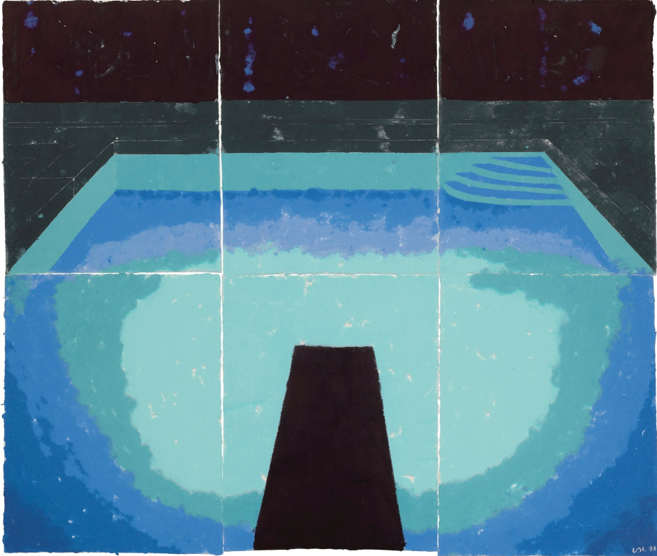 David Hockney. Piscina a medianoche (Grupo de papel 30)