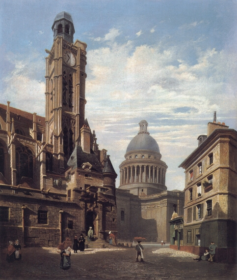 Жюль Дюпре. Вид на Пантеон и церковь