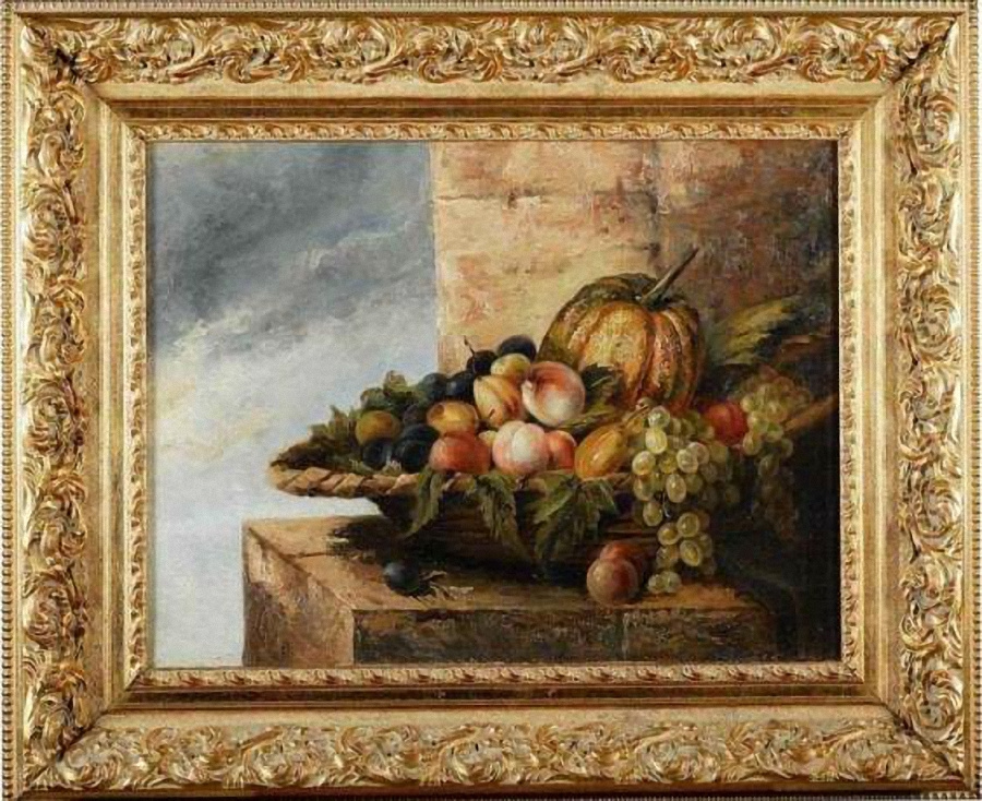 Fedor Petrovich Chumakov. Still life with fruit in a wicker basket 1880-1890 – е