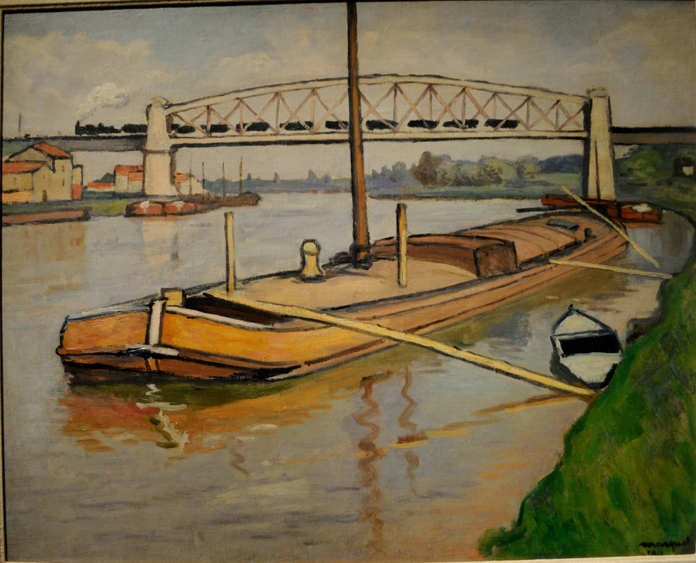 Albert Marquet. Landscape with a barge. Bridge de Conflans.