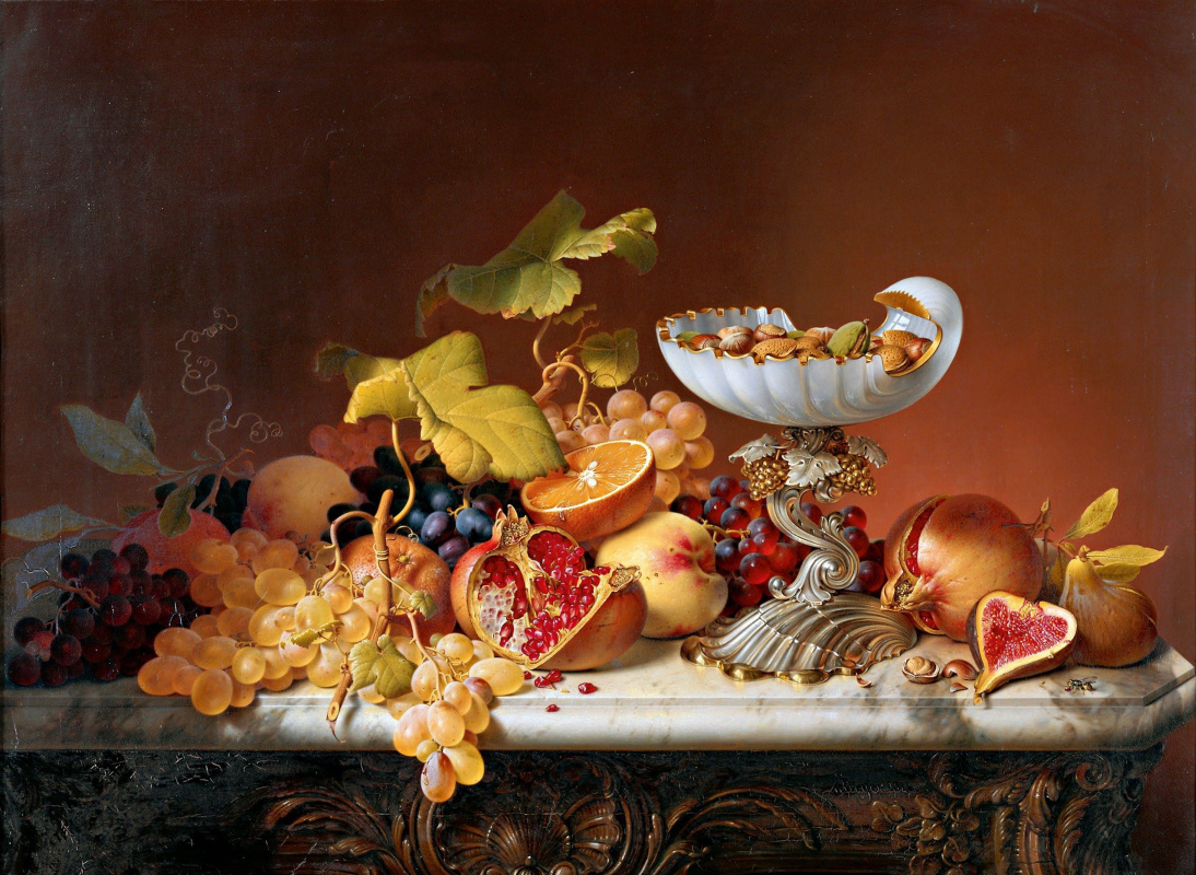 Johann Wilhelm Prairie. Still life with fruits. 1836