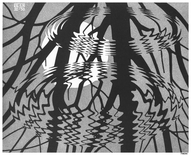 Maurits Cornelis Escher. Corrugated surface