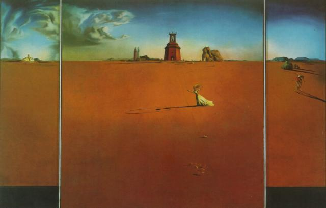 Salvador Dali. Landscape with a girl skipping rope