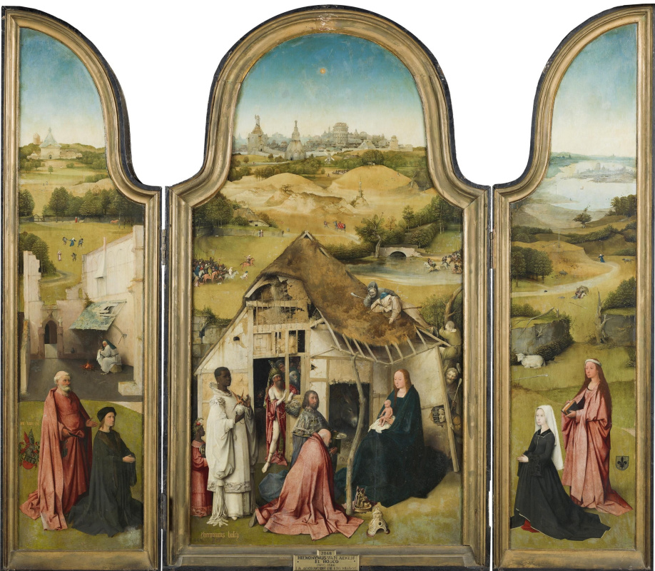 Hieronymus Bosch. 贤士的崇拜。三联画