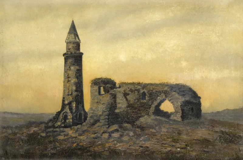 Ivan Shishkin. The ruins of the Khan's tomb and the small minaret in the Bulgars