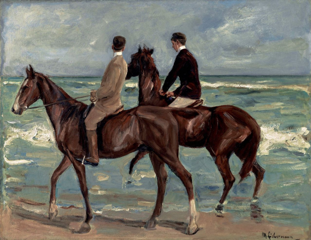 Max Lieberman. Due cavalieri sulla riva