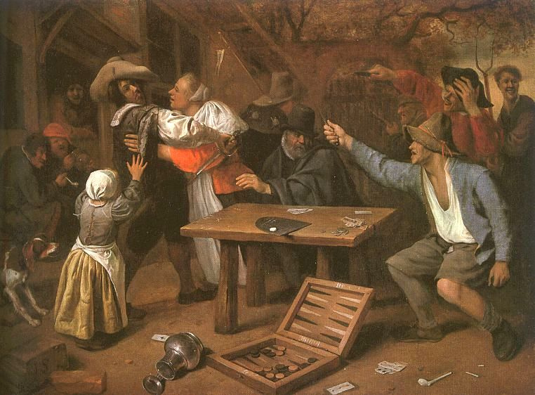 Jan Steen. Fight card players