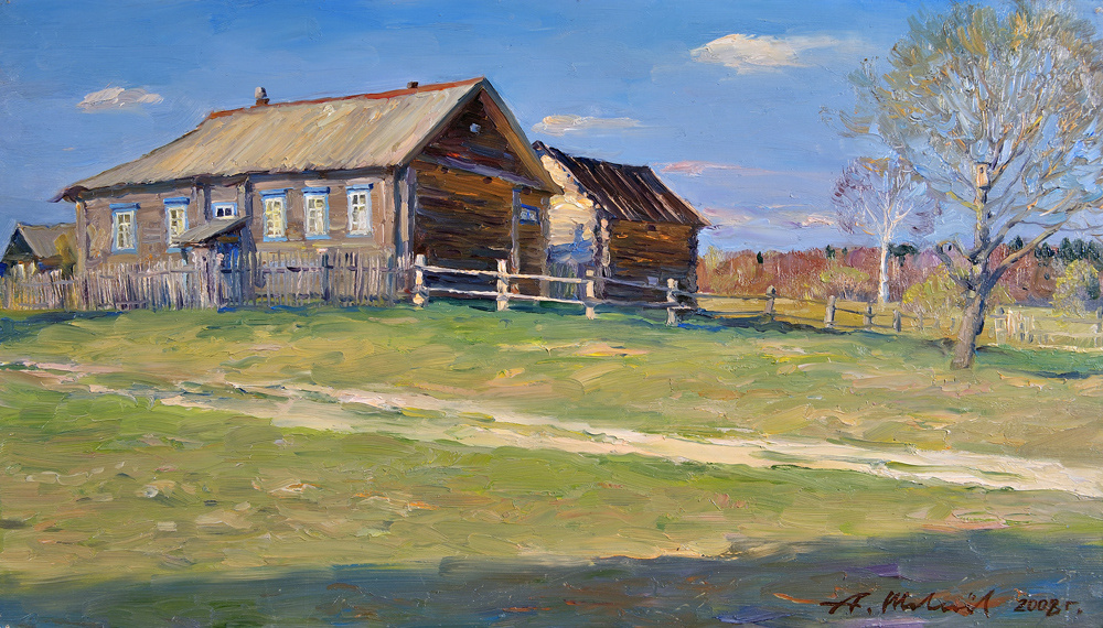 Alexander Shevelyov. Karelian house. oil on canvas 30 # 52 see 2008