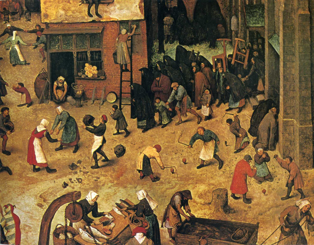 Pieter Bruegel The Elder. Battle of Lent and carnival. Fragment 2