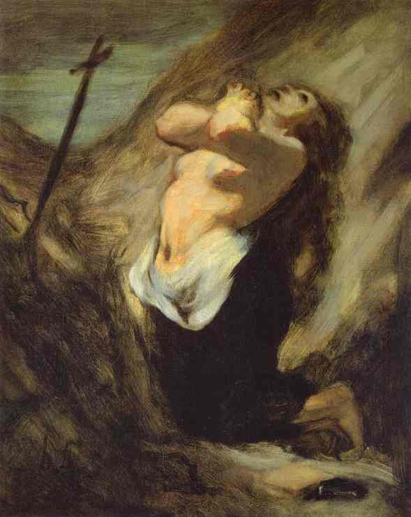 Honore Daumier. Magdalene in the desert