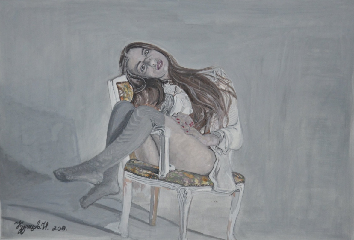 Kuznetsov.N. The girl on the chair.