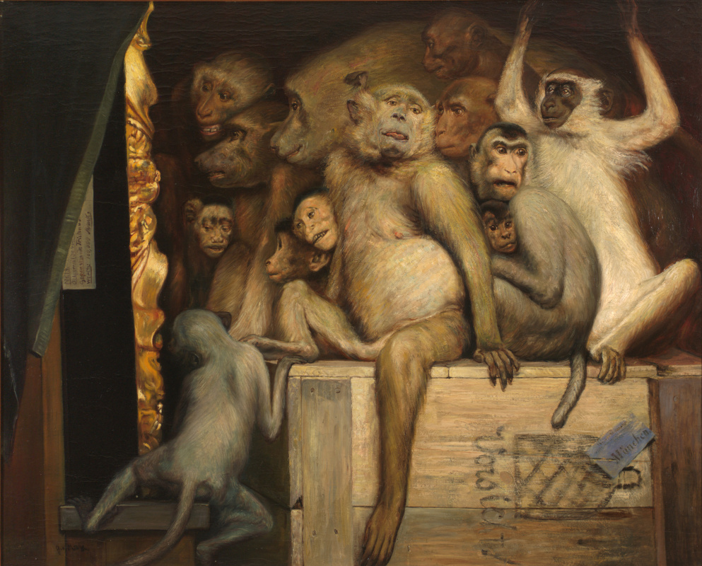 Gabriel Cornelius Ritter background Max. Monkey is judged on the art