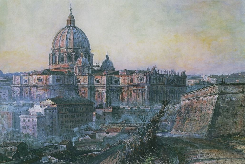 Pavel Dmitrievich Korin. St. Peter's Cathedral in Rome