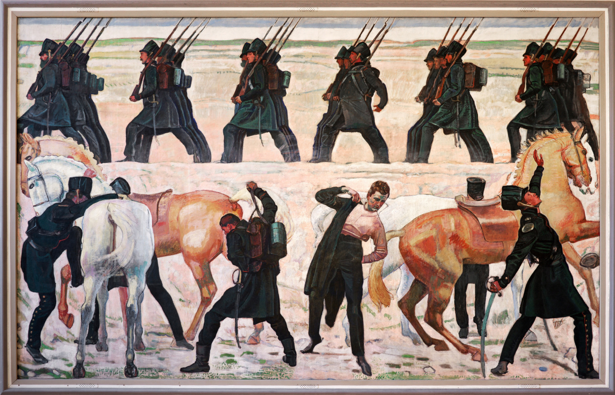 Ferdinand Hodler. The performance of parts of the Jena students during the liberation war in 1813