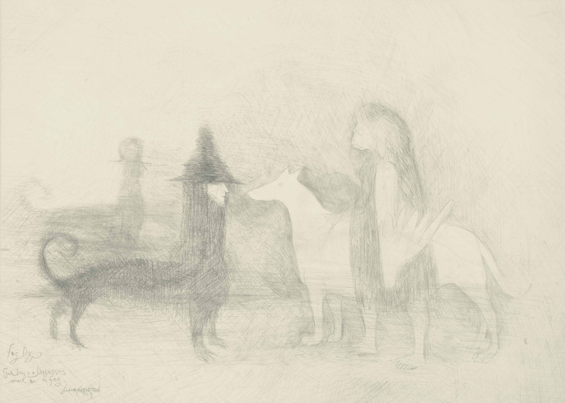 Leonora Carrington. Foggy dogs gods dogs and there are dogs in the fog