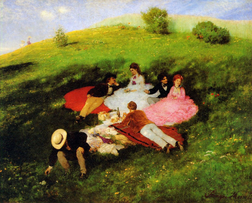 Pál Szinyei Merse. May picnic (Breakfast on the grass)