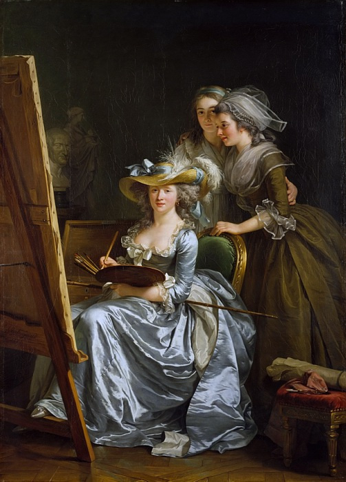 Adelaide Labil-Guiar. Self-portrait with two pupils, Marie Gabrielle Capet and Marie Marguerite Carros de Rosmond