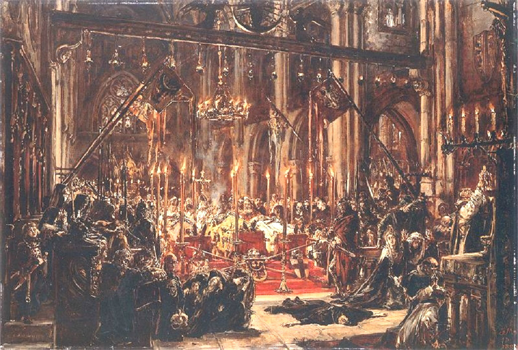 Trauerfeier in der Kathedrale von Wroclaw, Verein von 1241
