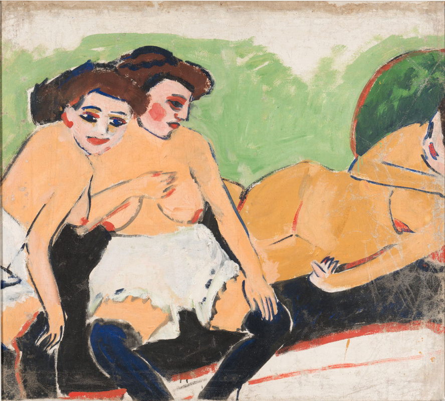 Ernst Ludwig Kirchner. Drei Akte auf schwarzem Sofa