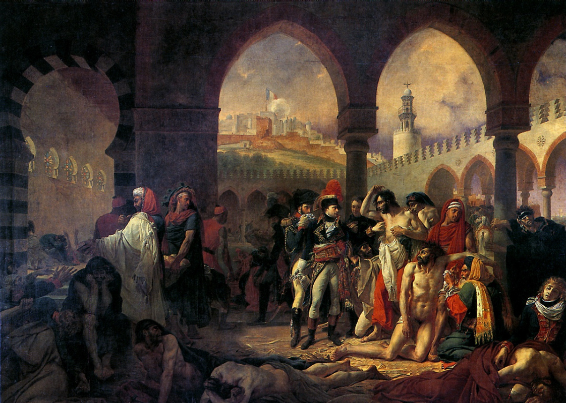 Antoine Jean Gro. Bonaparte visits the plague hospital in Jaffa