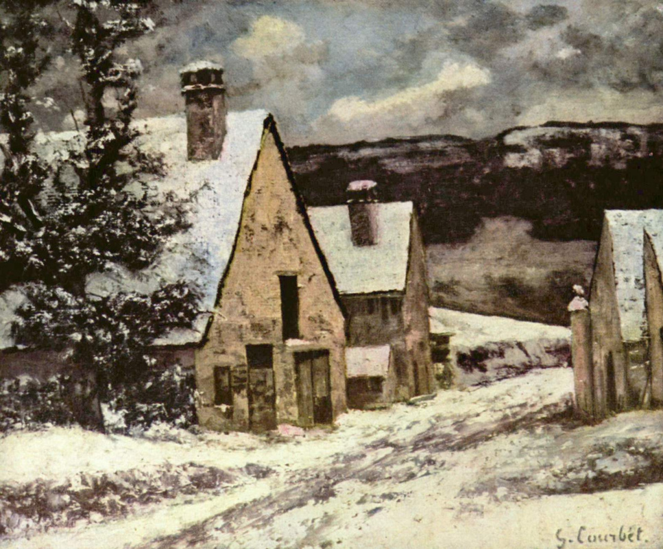 Gustave Courbet. The edge of the village in winter