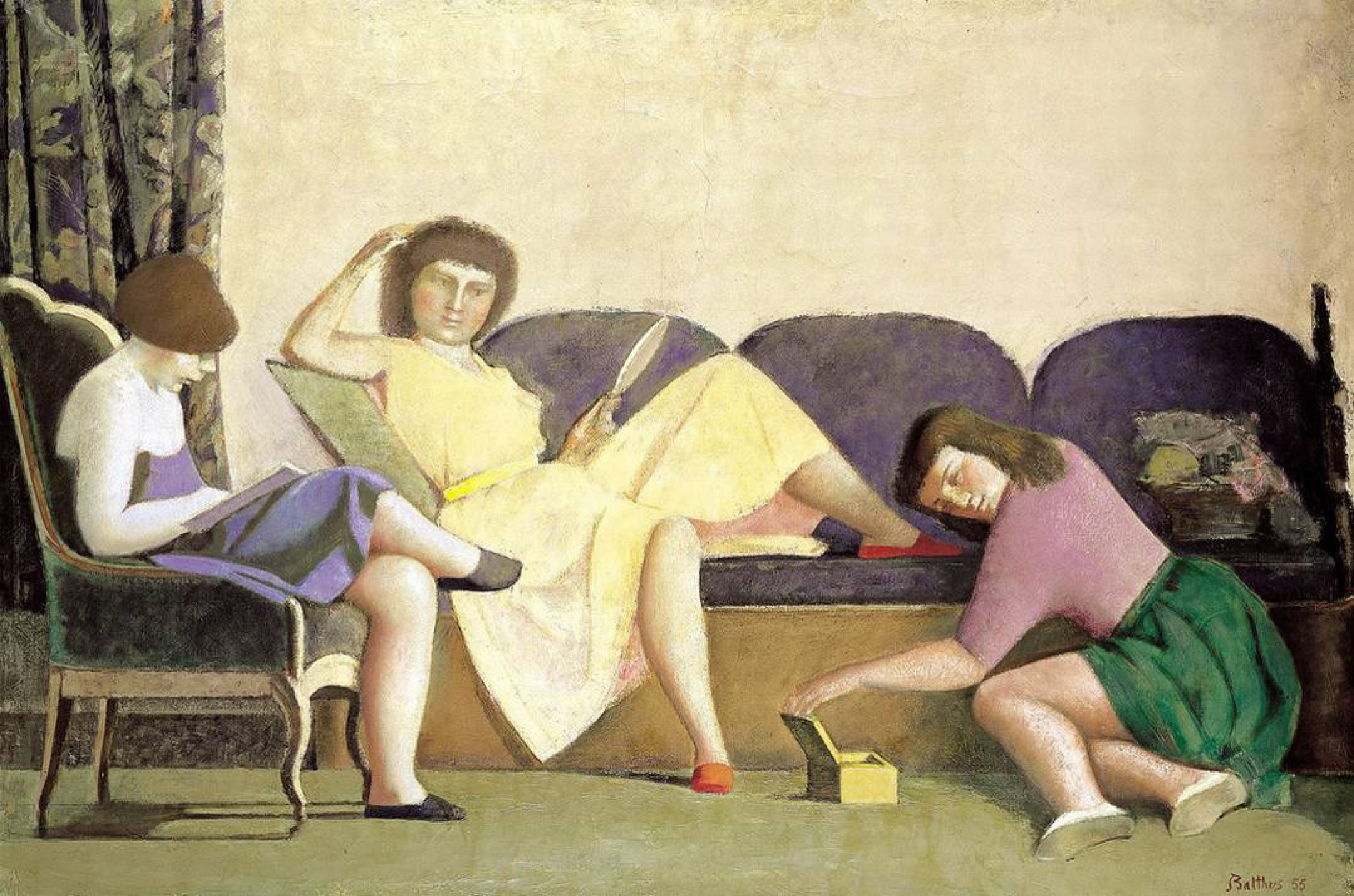 Balthus (Balthasar Klossovsky de Rola) Three sisters, 1955