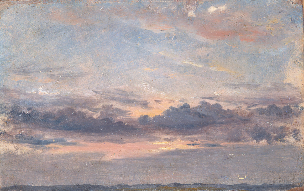 John Constable. Cloudy sky. Sunset. Sketch