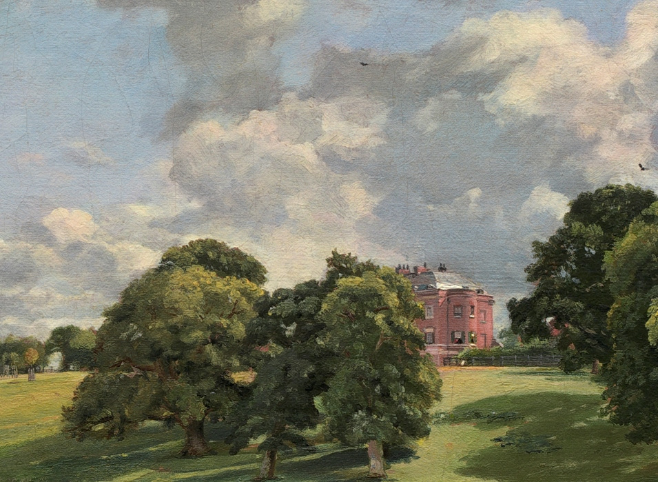 John Constable. Wivenhoe Park, detail. Wivenhoe House