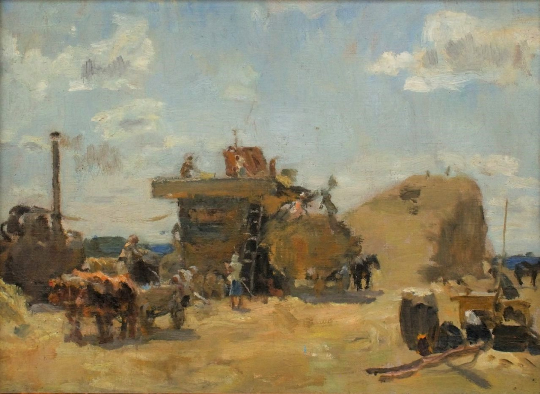 Nikolai Andreevich Shelyuto. Study for the painting Threshing.