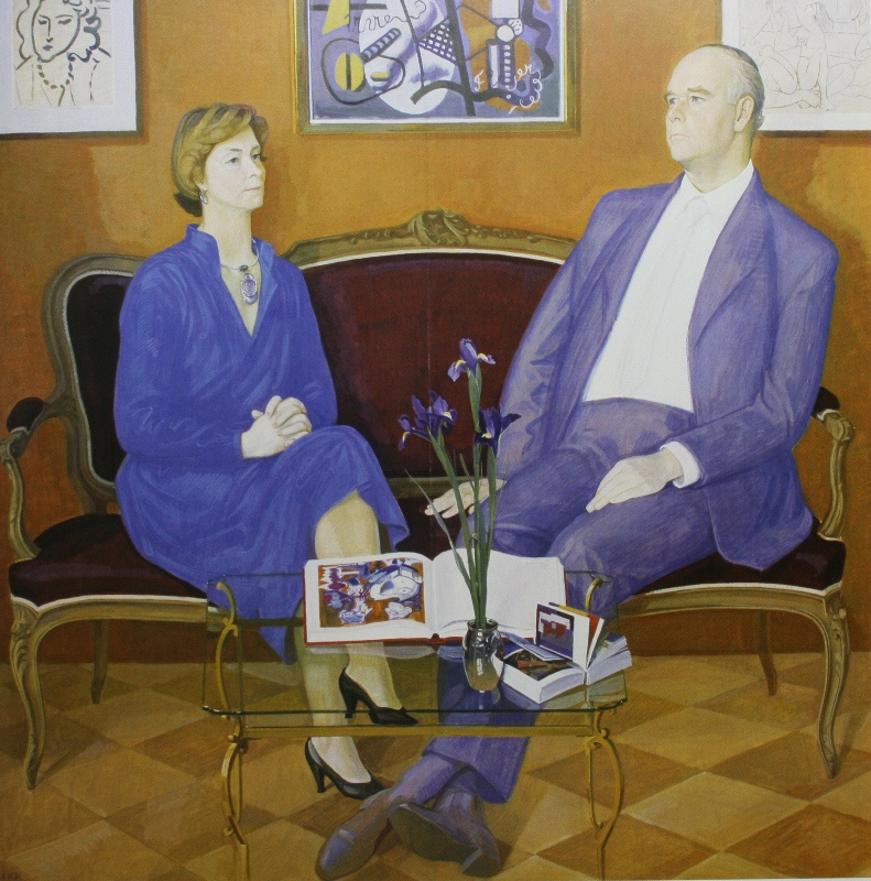 Dmitry Zhilinsky. “Portrait recto verso. Irene et Peter Ludwig. Face face "1981, aggloméré, tempera