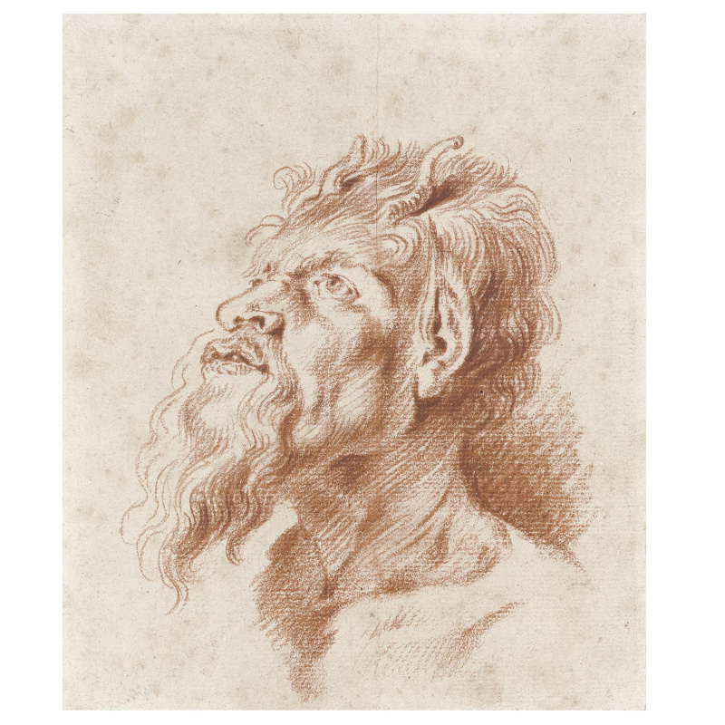 Antoine Watteau. HEAD OF A SATYR, AFTER RUBENS