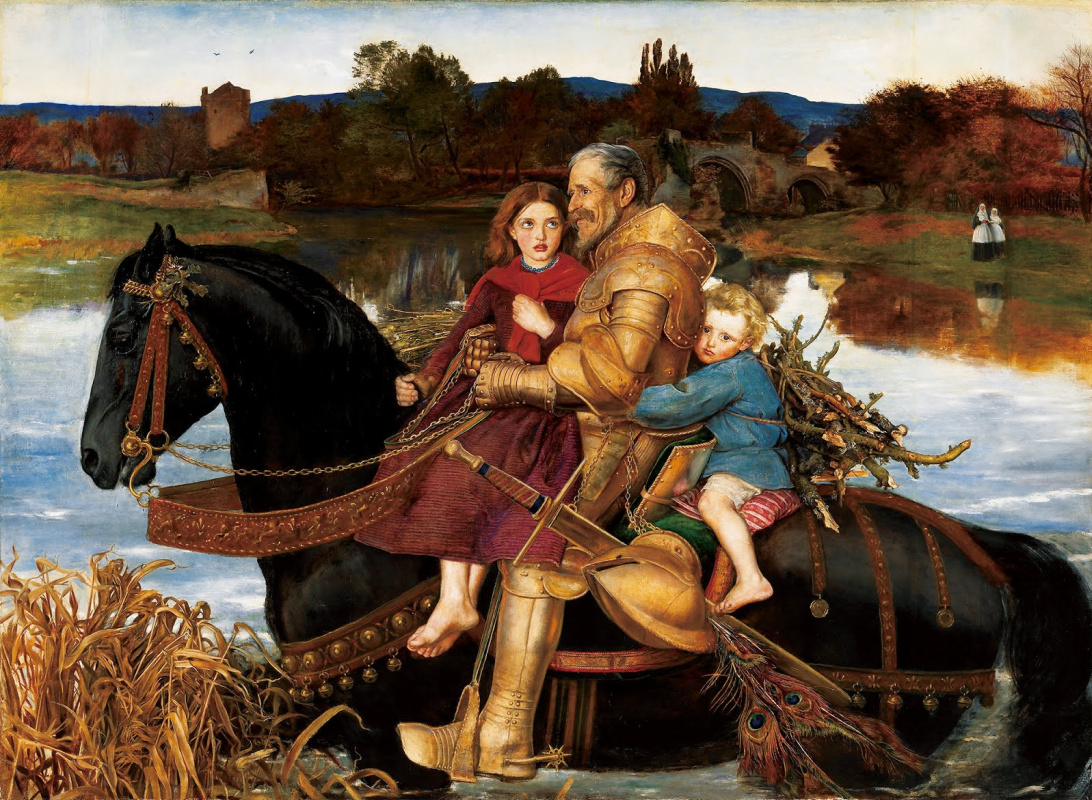 John Everett Millais. Dreams of the past: sir Isumbras crosses the river Ford