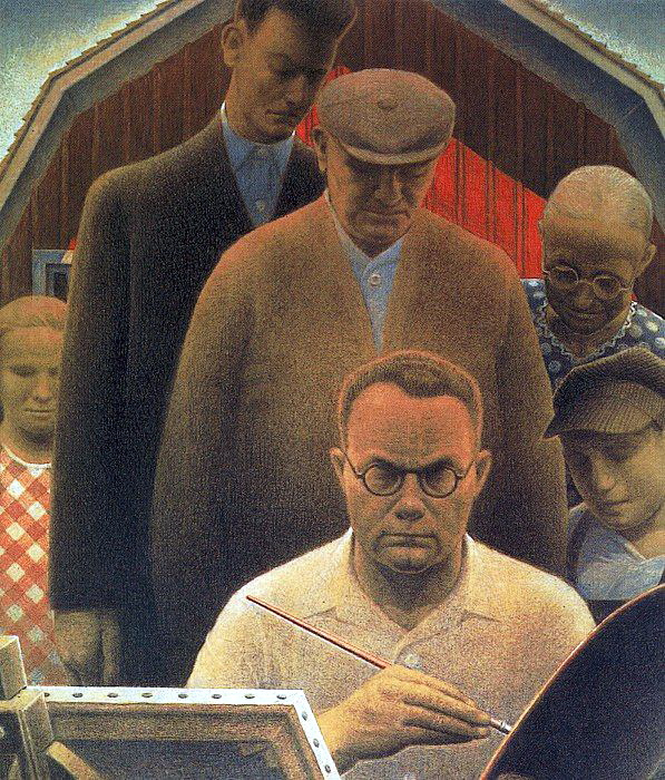 Grant Wood. Artist with palette