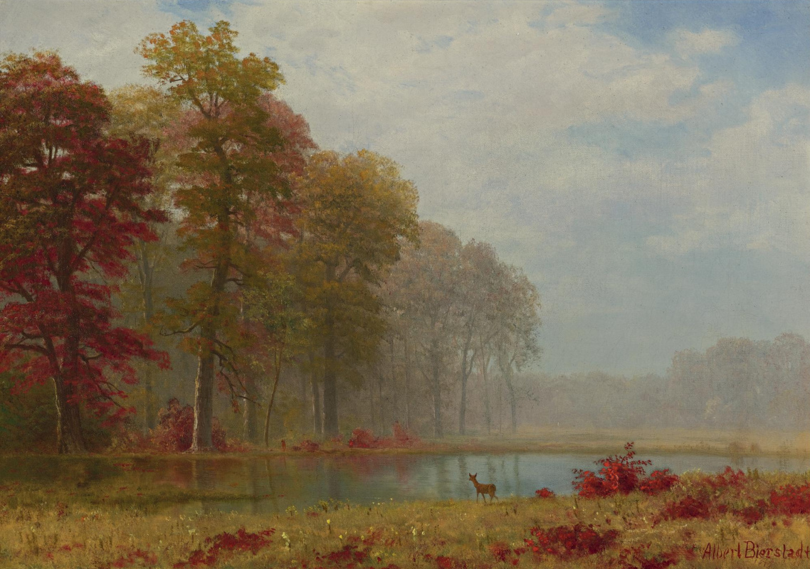 Albert Birštadt. Autumn on the river