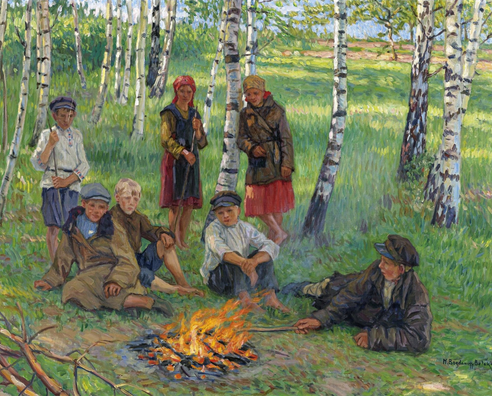 Nikolay Petrovich Bogdanov-Belsky. Campfire