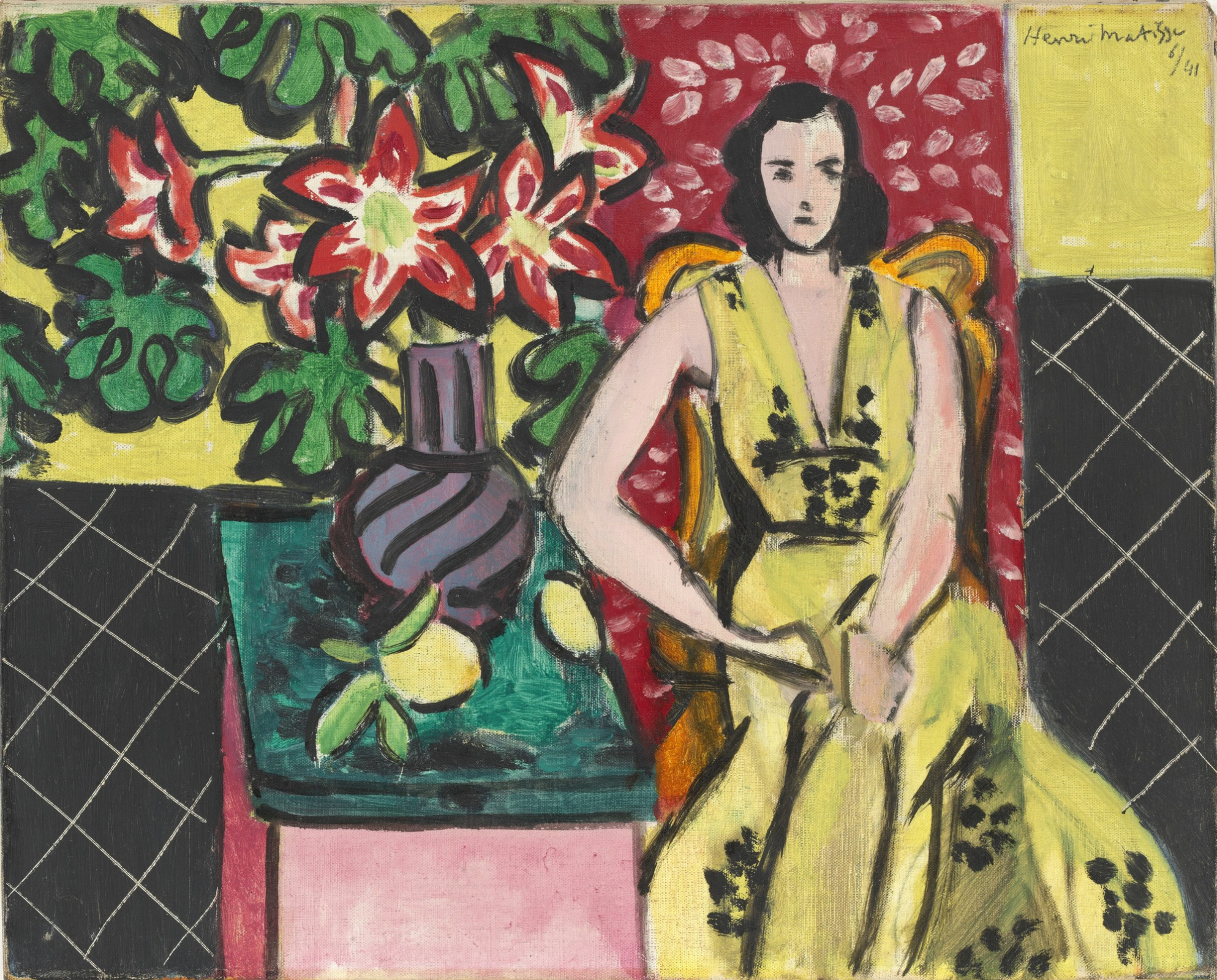 Buy a digital copy: Henri Matisse - 坐着的女人有一个花瓶Amaryllis