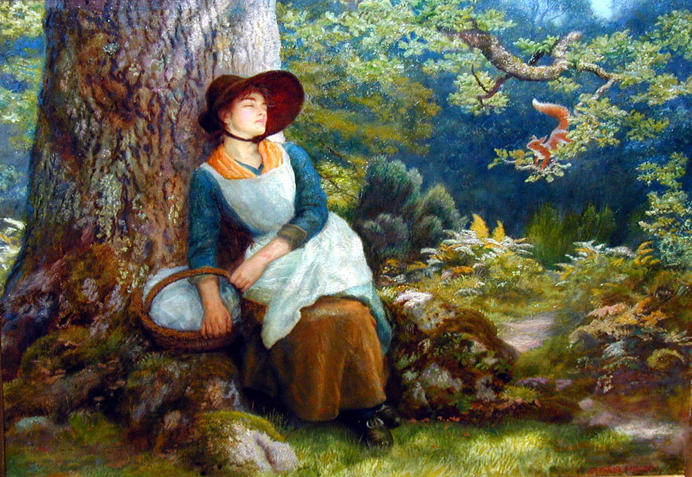 Arthur Hughes. Daytime sleep in the forest