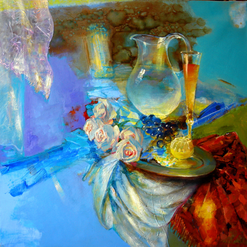 Evgeny Anatoleviz Babushkin. Blue still life